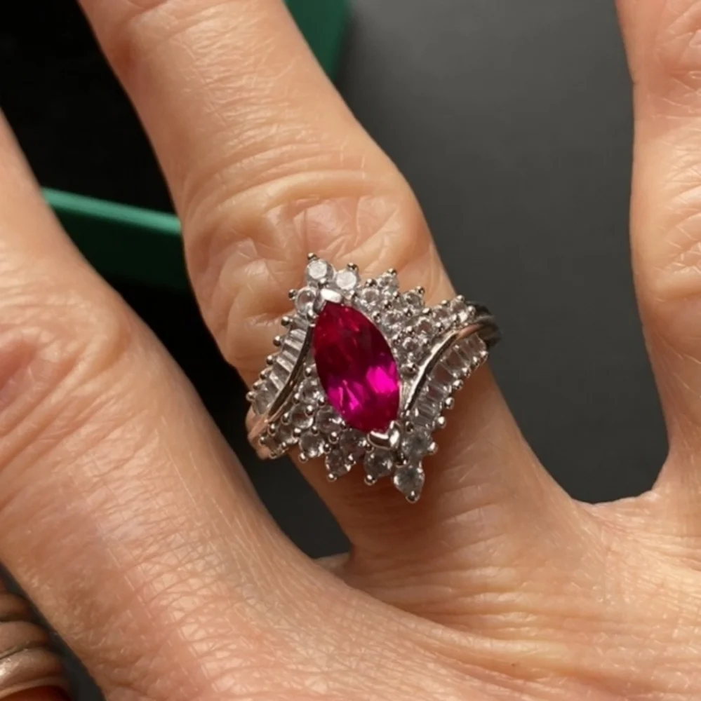 Ross Simons Sterling Silver Ring 925 Pink Sapphire - Picture 3 of 4